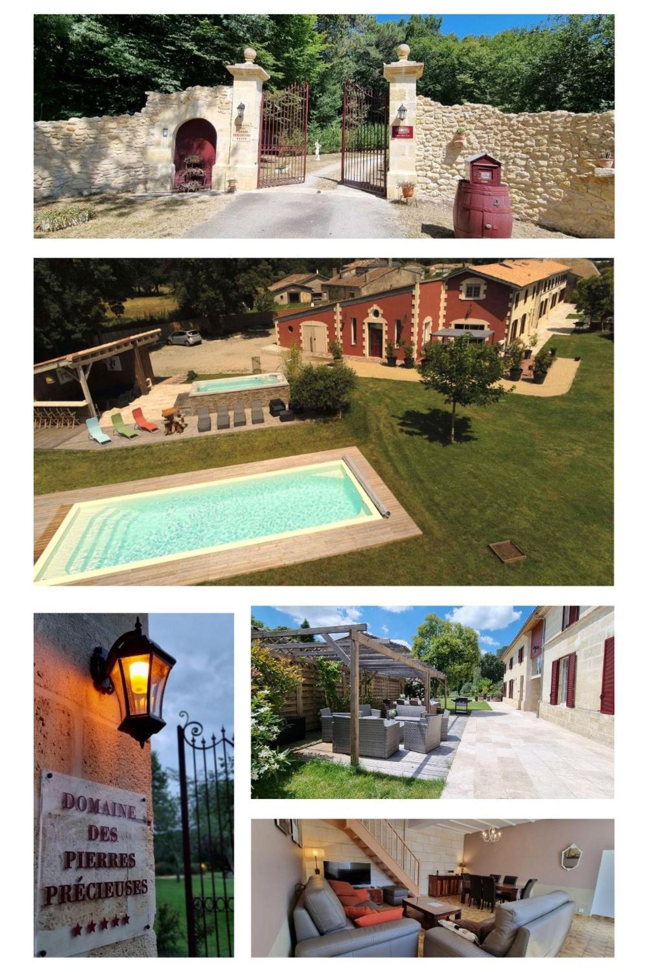 Domaine Des Pierres Precieuses - Demeure De Charme - Grand Standing - 15 Pers - Spa - Massages - Detente Et Bien-Etre - 30' Bordeaux Gauriaguet エクステリア 写真